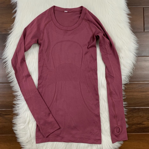 lululemon athletica Tops - Lululemon Merlot Plum Swiftly Tech LongSleeve Crew